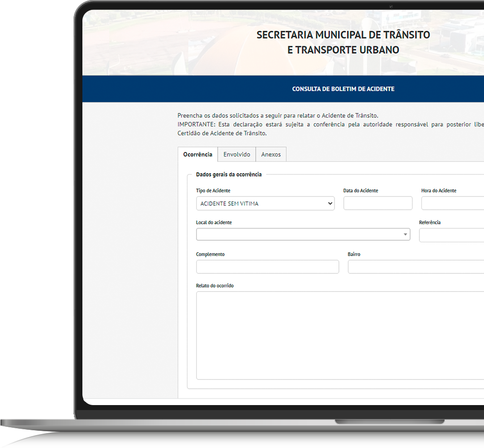 Portal online para registro do B.O. 