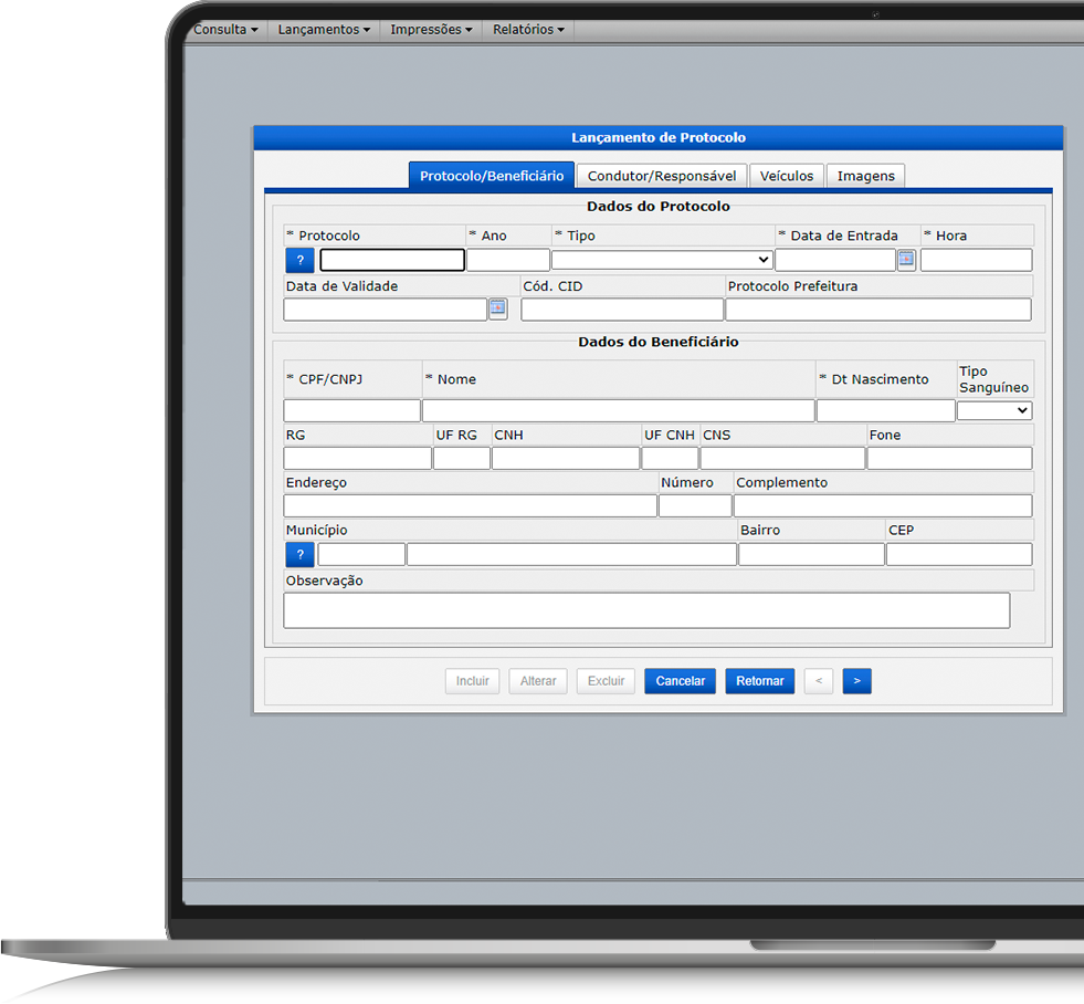 Portal online para solicitação de credencial